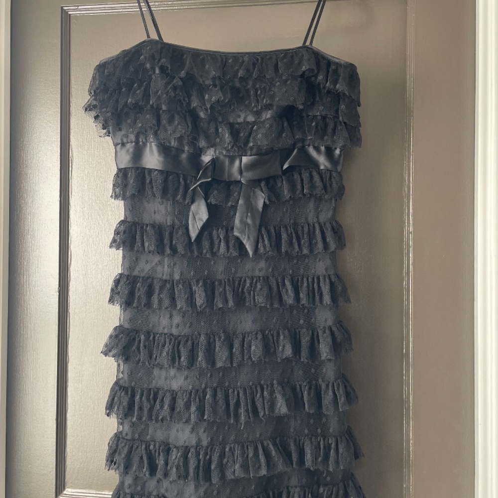 Vintage Y2K Black Label Betsey Johnson Black Tiered Mini Dress